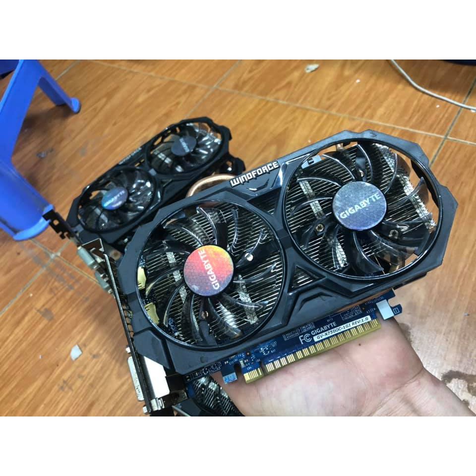 Card màn hình Giga GeFoce GTX 750 1Gb ddr5 2 fan gái rẻ