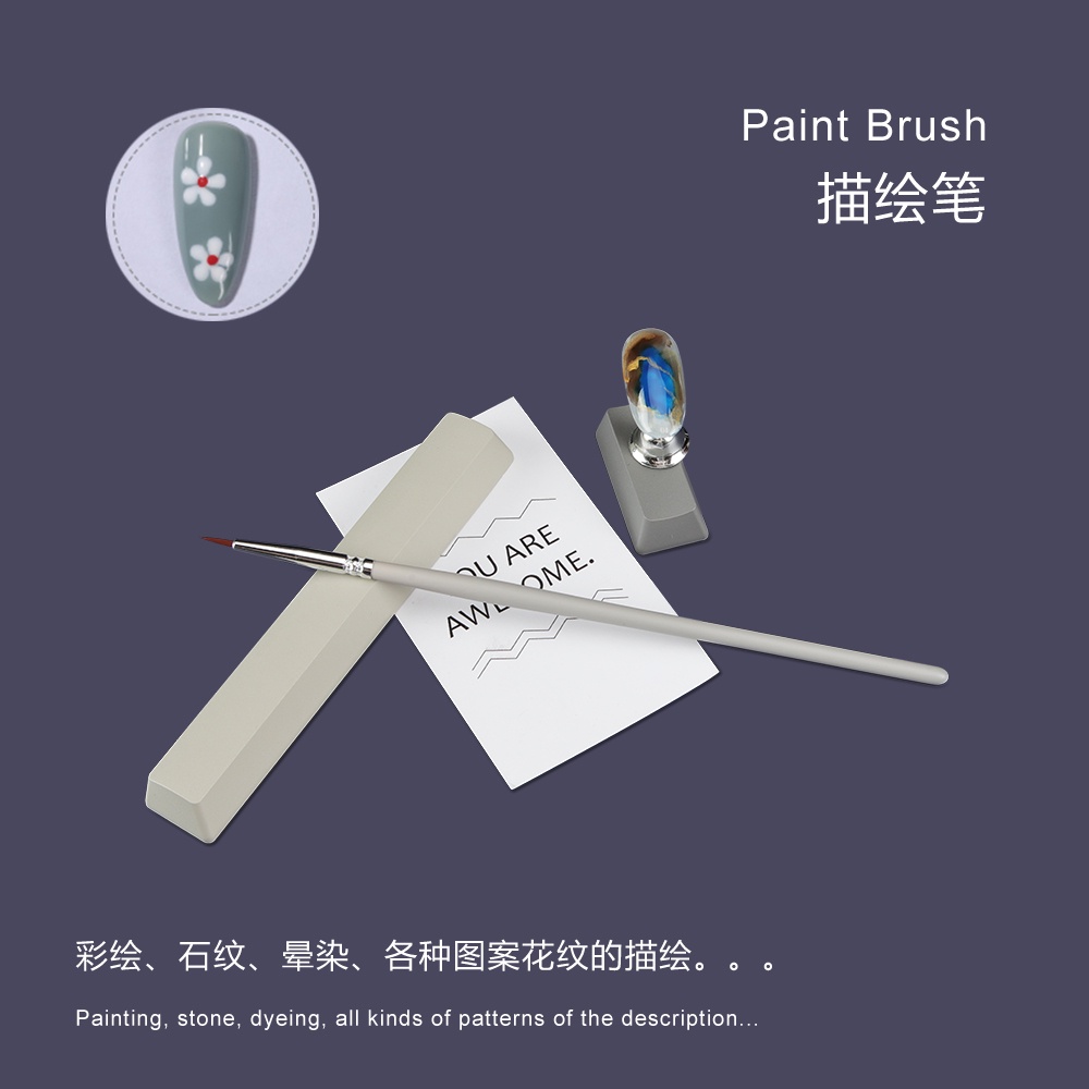 Set 4 Cọ Vẽ Tranh Sơn Dầu/Tranh Sơn Dầu Màu Nước Đầu Móc Bằng Acrylic Watercolor nail polish brush details brush