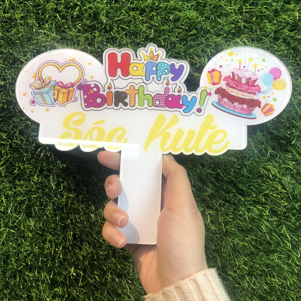 Bảng hiệu mica - Hashtag cầm tay chụp ảnh theo chủ đề - Sinh nhật - Birthday