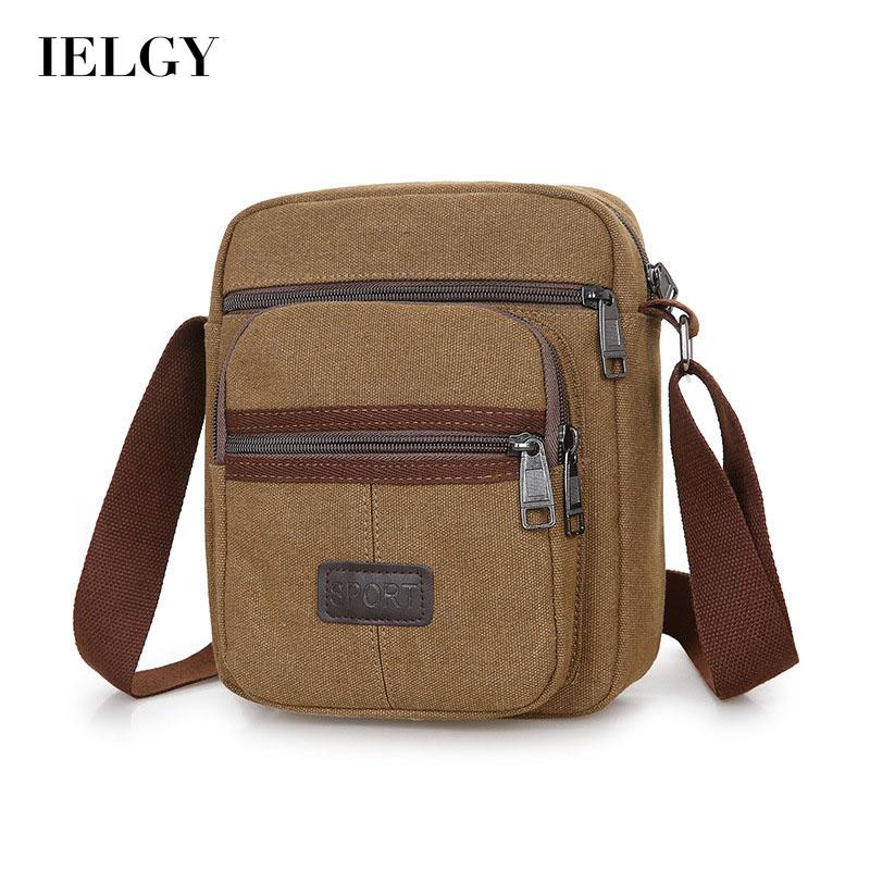 Túi đeo vai mini IELGY bằng vải canvas phong cách doanh nhân thời trang cho nam