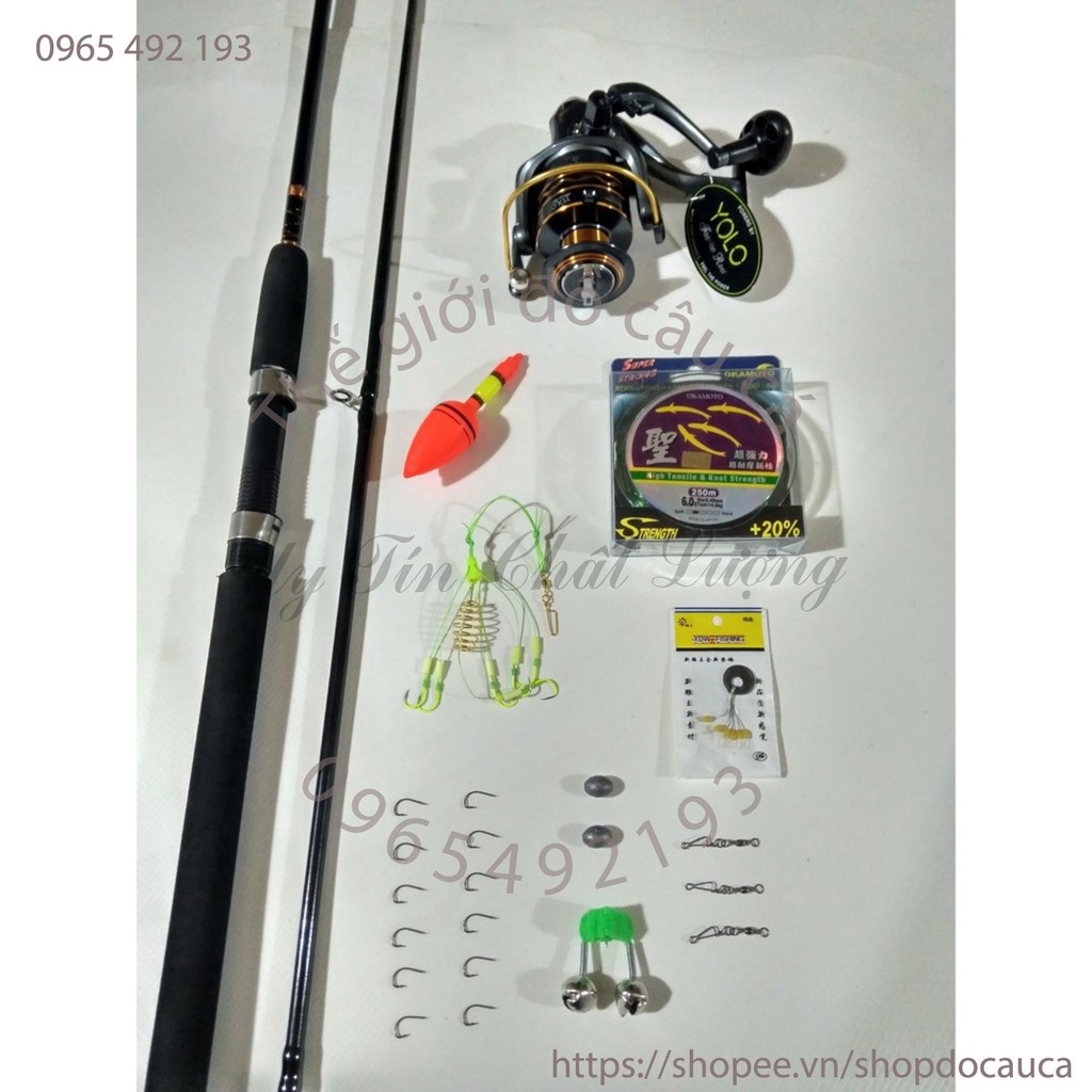 Bộ Cần Câu 2 khúc Shimano đặc 2m7 Máy Yolo CS6000 ( rẻ vô địch )