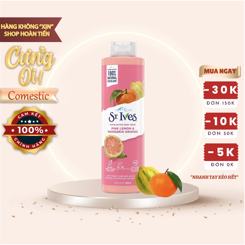 [Chính Hãng - Giá Sốc] Sữa Tắm St.Ives Tẩy Tế Bào Chết Chanh Hồng &amp; Quýt