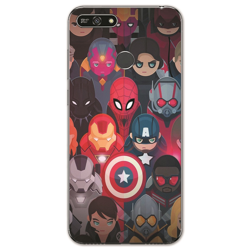 Huawei Y7 Prime 2018/Honor 6X 6C /GR3 GR5 2017/Enjoy 6 6S 5 5S Y6 Pro INS Cute Cartoon Avengers Soft Silicone TPU Phone Casing Hero iron Man Graffiti Case Back Cover Couple