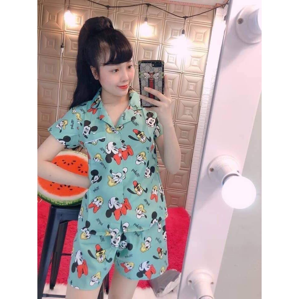Bộ pijama kate cộc tay chất thái ( ảnh thật + sll )