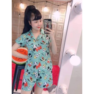 Bộ pijama kate cộc tay chất thái ( ảnh thật + sll )