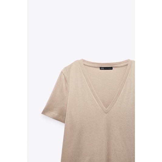Áo thun cổ V ZARA Auth