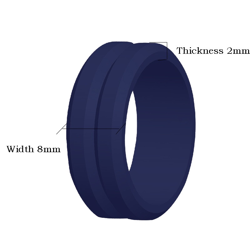 1 Chiếc Nhẫn Silicone Thể Thao 8Mm Hình Chữ V