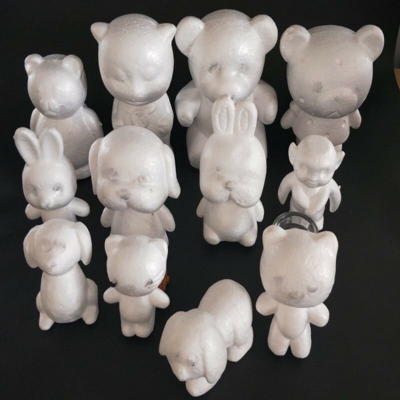 Mô hình gấu/thỏ/cún bằng xốp Polystyrene Styrofoam làm đồ thủ công DIY sáng tạo