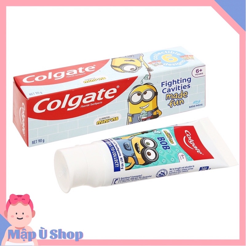 Kem đánh răng Colgate Minions hương dâu - bạc hà 40g 80g 90g cho trẻ em từ 2 - 6 tuổi trở lên