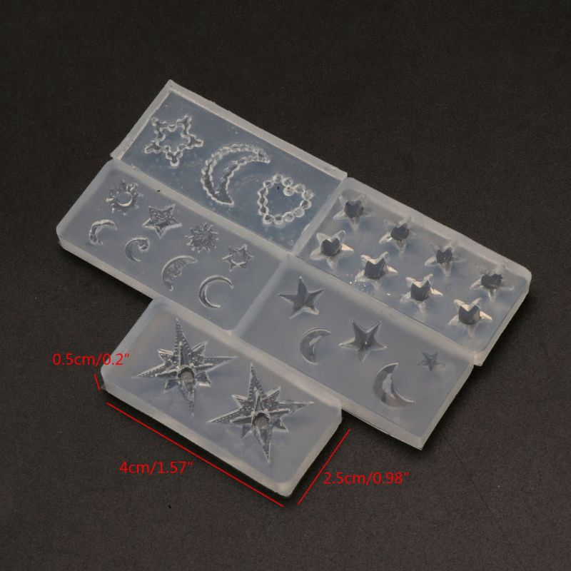 ✿INF✿ 5Pcs Mini Moon Star Sun Resin Mold Astral Planet Jewelry Fillings Silicone Mold