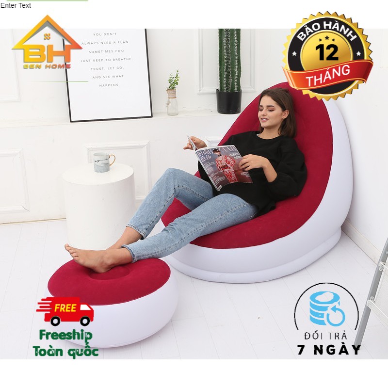 [TẶNG BƠM] Ghế hơi bọc nhung Senyoubao cao cấp tặng bơm điện