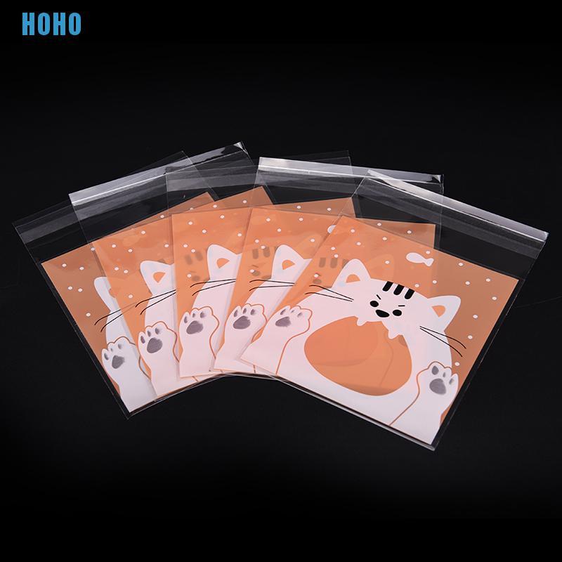 Set 100 Túi Nhựa Đựng Bánh Kẹo In Hình Động Vật Đáng Yêu