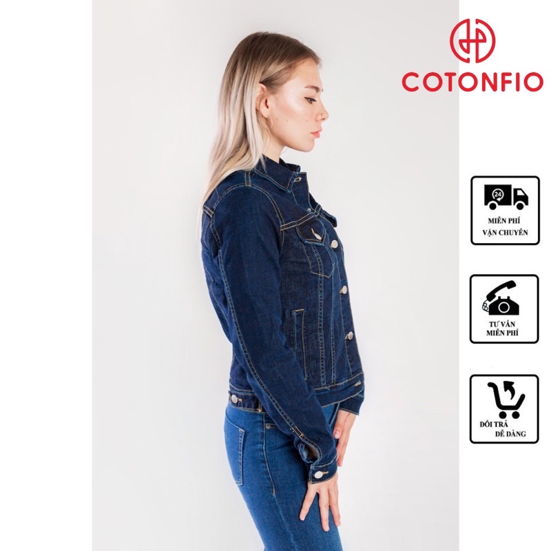 Áo Khoác Bò Nữ Áo Jacket Jean COTONFIO 8063 Áo khoác form dáng cơ bản
