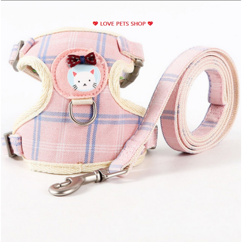 DÂY DẮT MÈO KÈM YẾM CÓ BÔNG HOẠT HÌNH &quot;MẪU MỚI&quot; - LOVE PETS SHOP