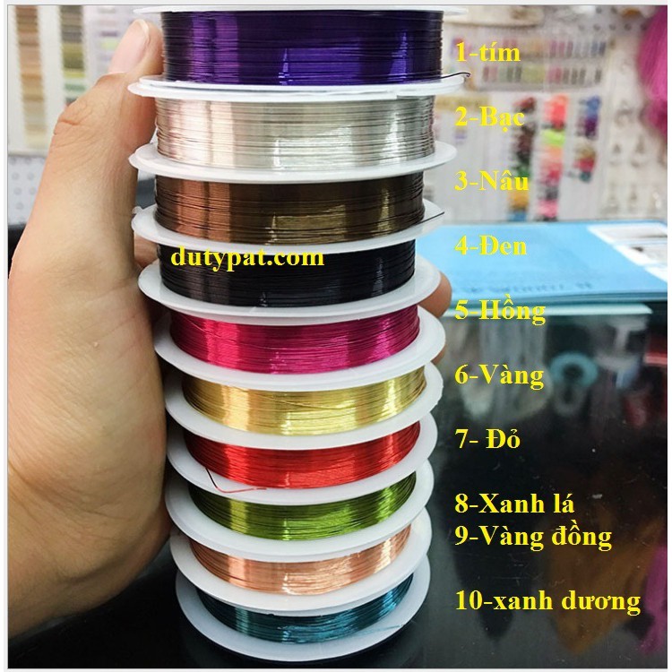 Dây đồng màu làm handmade đủ size 0.2-0.25-0.3-0.4-0.5-0.6-0.8-1mm