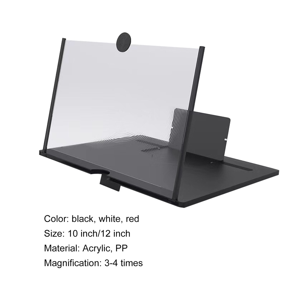 Kính lúp phóng đại màn hình 10/12 inch 3-4 lần kèm giá đỡ dành cho đồng hồ/ TV