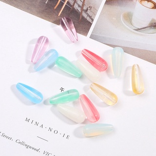 Set 10 Hạt Thủy Tinh Hình Giọt Nước Dùng Làm Trang Sức DIY
