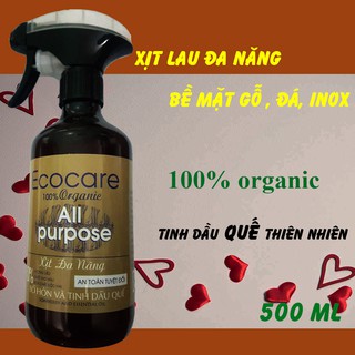 XUẤT KHẨU ĐỨC-Chai Xịt lau sạch bề mặt kiếng, gỗ, đá Đa Năng Hữu Cơ ECOCARE 500ml