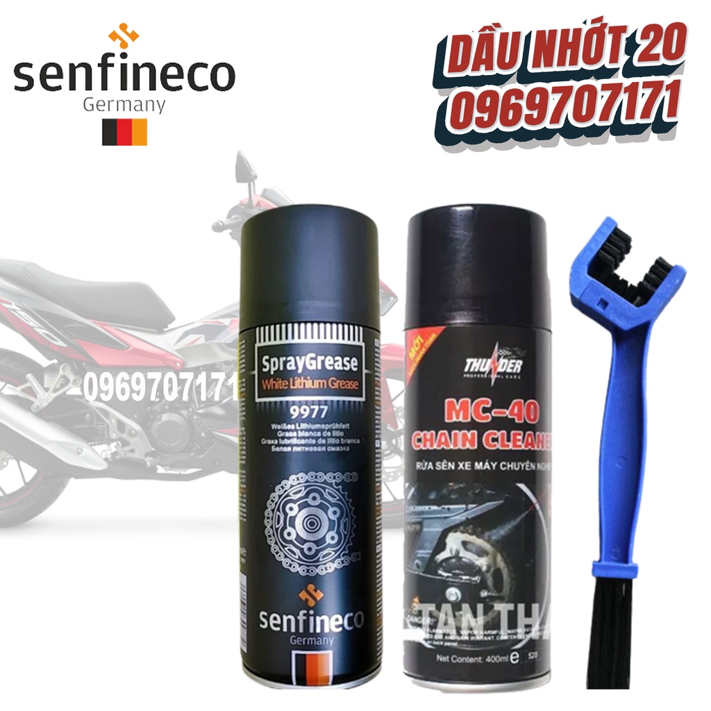 Combo Dưỡng sên SENFINECO 9977 450ml + rửa sên Thunder + bàn chải chà sên 3D