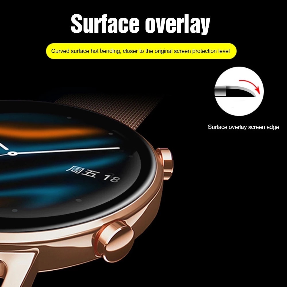 Kính Cường Lực 3D Bảo Vệ Màn Hình Đồng Hồ Thông Minh Huawei Watch 3 Pro GT3 GT2 42 / 46mm GT2 Pro