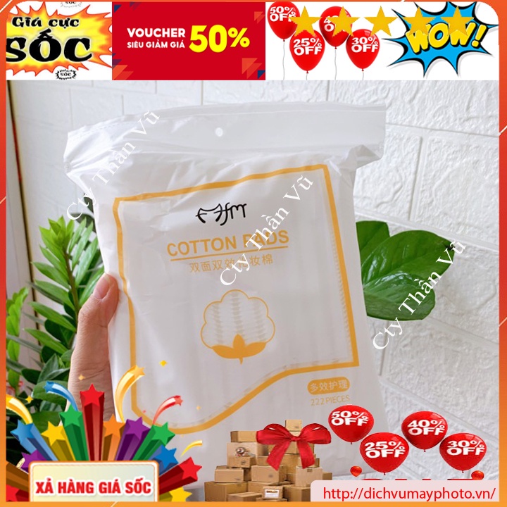 Bông Tẩy Trang 222 Miếng LAMEILA Chính Hãng 3 Lớp Mềm Mại Thấm Hút Nhanh Chóng, Tẩy Sạch Bụi Bẩn