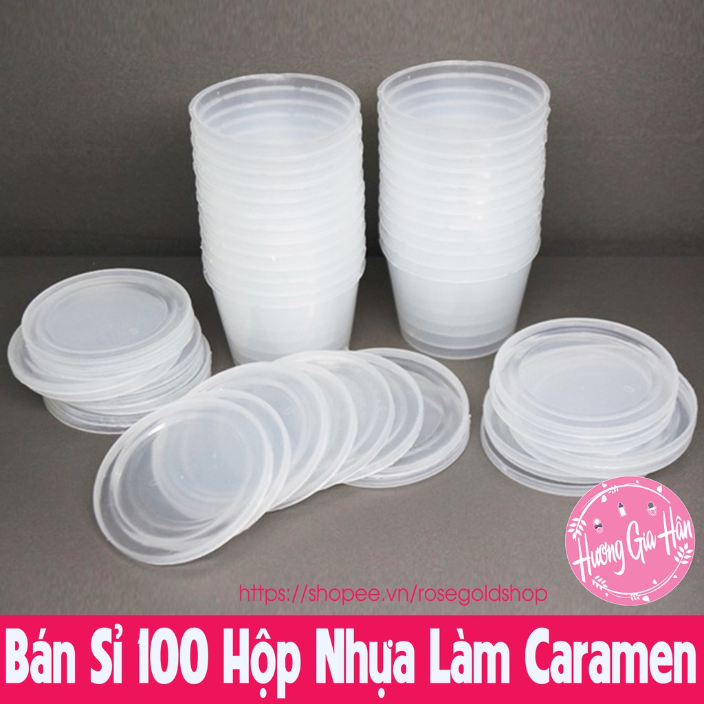 Bán Sỉ 100 Hộp nhựa có nắp làm Caramen