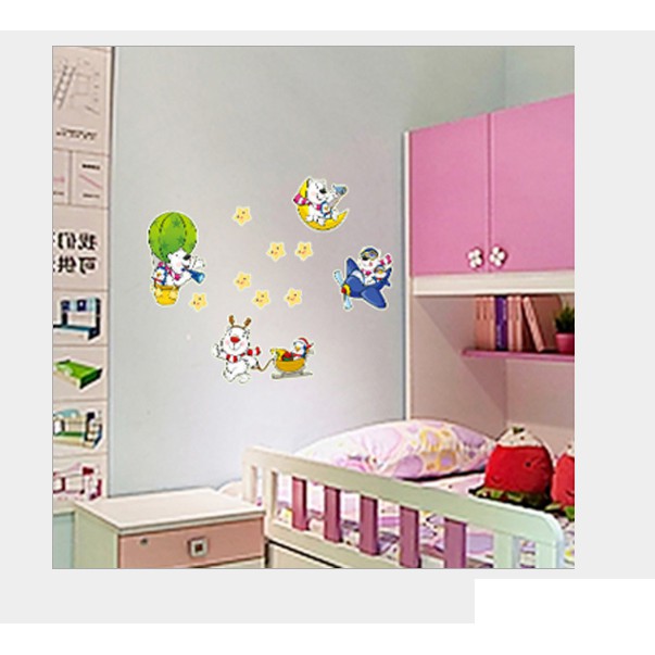 Decal trang trí tường - Gấu Trắng vui nhộn - DẠ QUANG