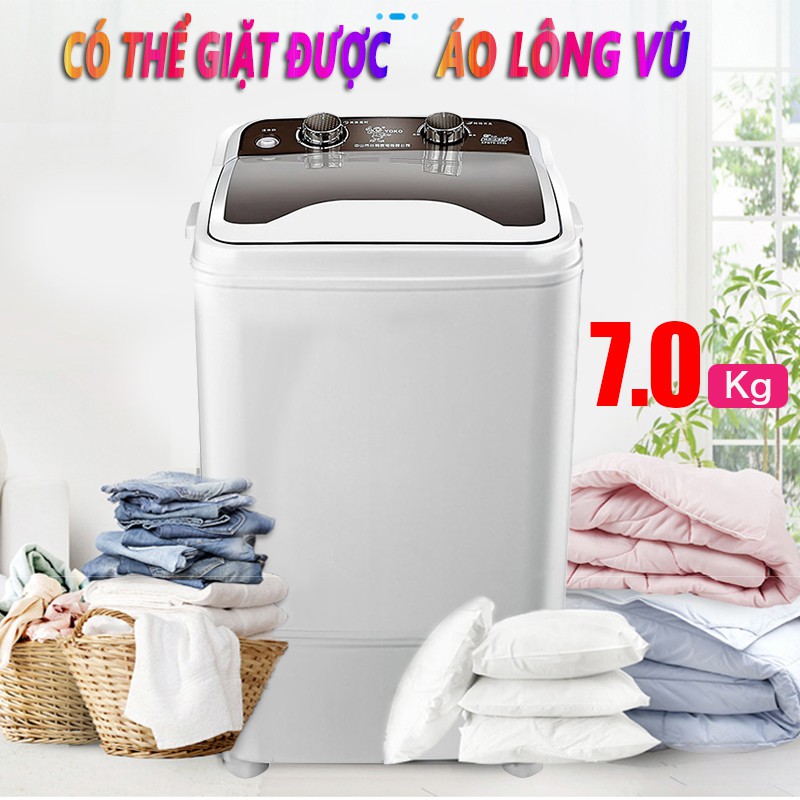 HM142- Máy giặt 7kg bán tự động màu xám nắp đen máy giặt 1 lồng cửa trên vinhthuan.shop