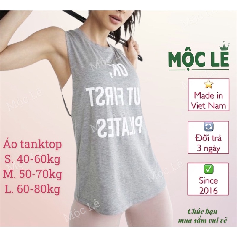 Áo thun Tanktop unisex nam nữ F21 vnxk mỏng mát xám chữ