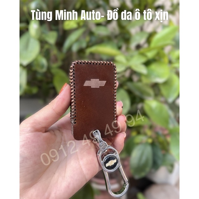 Bao da bọc chìa khoá cho dòng xe Chevrolets Captiva, vớ đựng chìa khoá da thật khâu tay