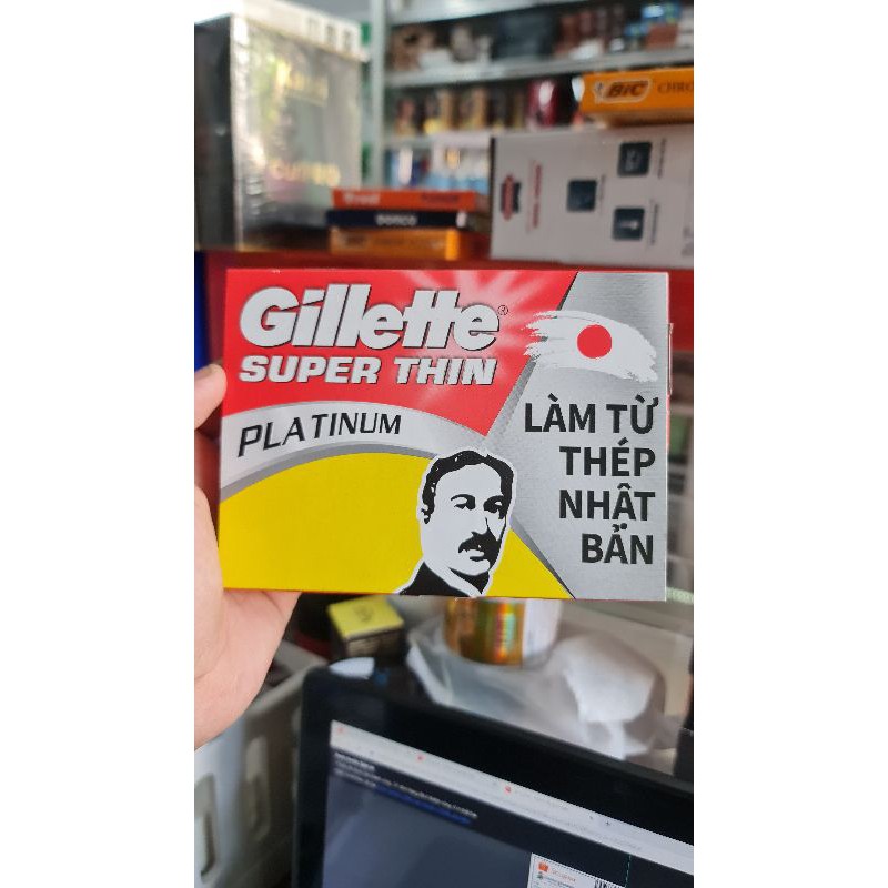 Dao lam Gillette Super Thin ( ông già) hộp 100 lưỡi, siêu bén siêu bền (mẫu mới ) FREESHIP chuyên dụng cho salon
