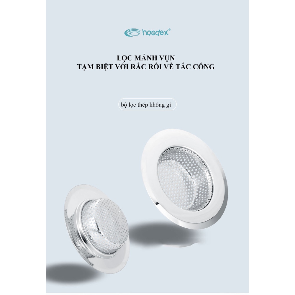 Lọc Rác Bồn Rửa Chén Bát Bằng Inox 304 Cao Cấp, Đục Lỗ Chính Hãng Haodex - LOKING