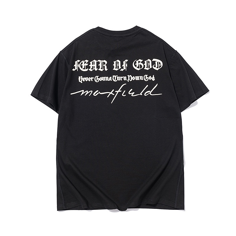 Áo Thun Cotton Ngắn Tay In Chữ FEAR OF GOD Thời Trang Thể Thao Unisex