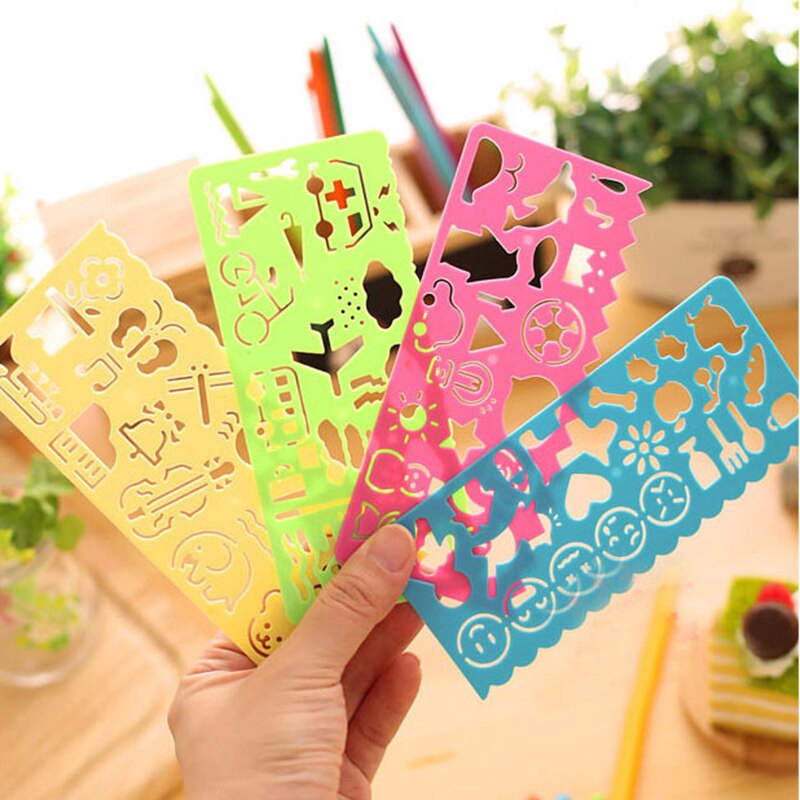 Bộ 4 thước kẻ nhiều họa tiết dễ thương