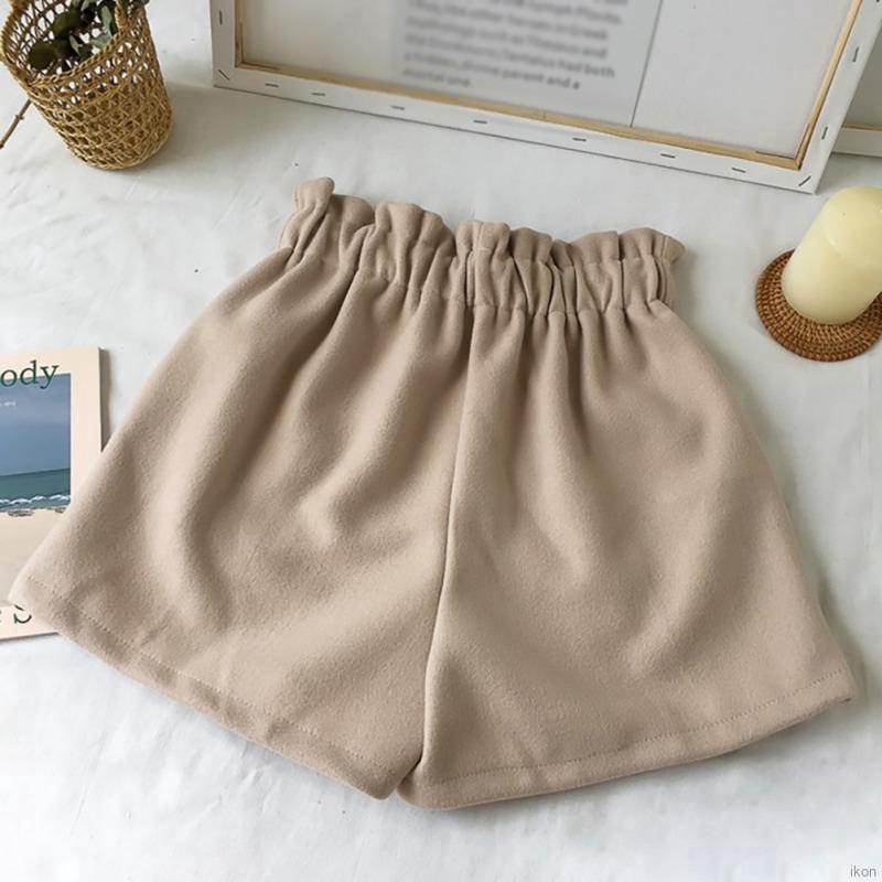 Quần Short Lưng Cao Phối Túi Thiết Kế Dáng Rộng Thoải Mái