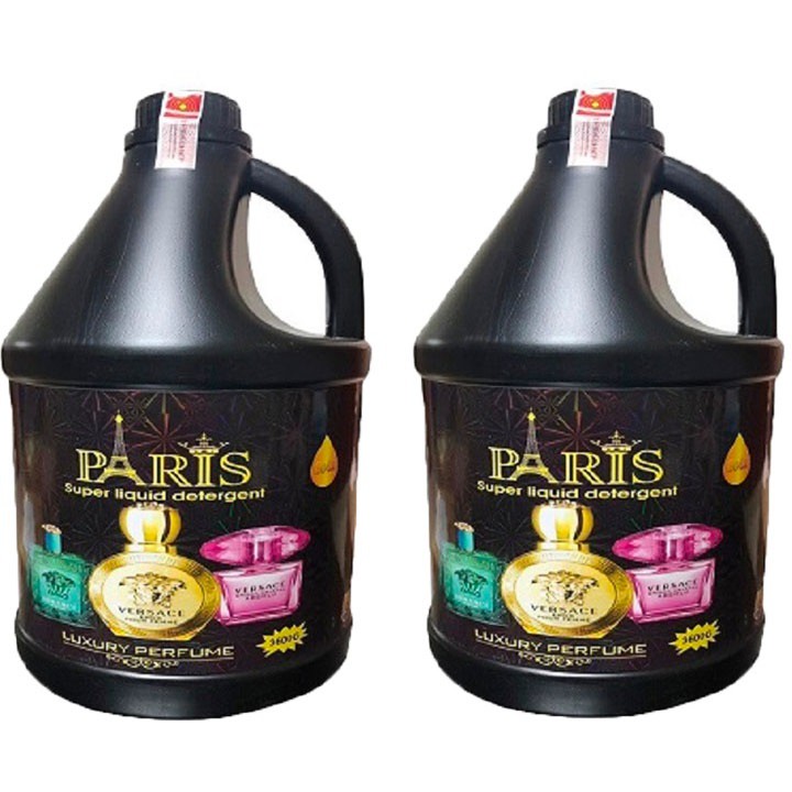 2 Chai Nước giặt Paris Hương Hoa Pháp 3,6L-Tặng Kèm Chai Nhỏ Mẫu Thử