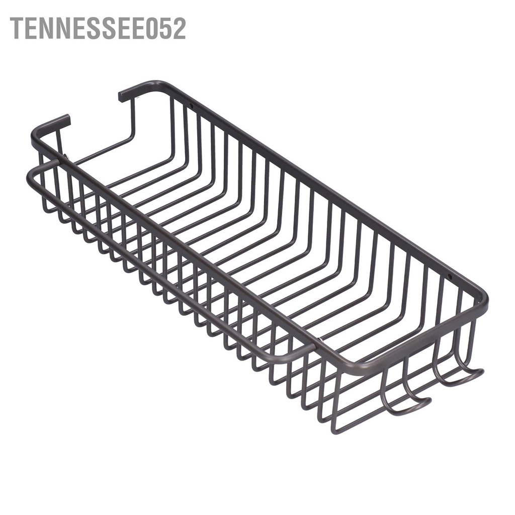 Tennessee052 Kệ giỏ đựng đồ trong phòng tắm bằng hợp kim nhôm không thấm nước Hình chữ nhật màu xám có móc treo 40cm