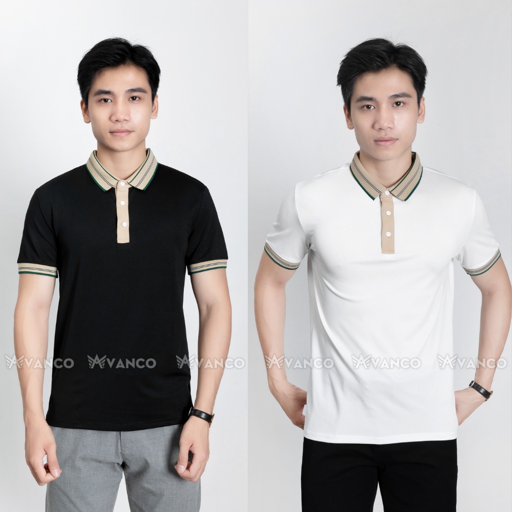 Áo thun polo nam có cổ Avanco cao cấp, vải cotton co giãn mặc cực thoáng mát, chống nhăn và bền màu