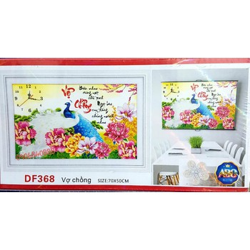 Tranh Đính Đá VỢ CHỒNG (ĐÁ ABC CAO CẤP). Kích Thước: 70cm x 50cm