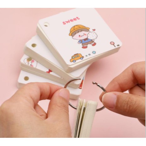 [ĐỘC QUYỀN] Bộ thẻ Flashcard học từ vựng tiện dụng (Hình vuông kiểu dáng độc lạ - Thẻ trắng)