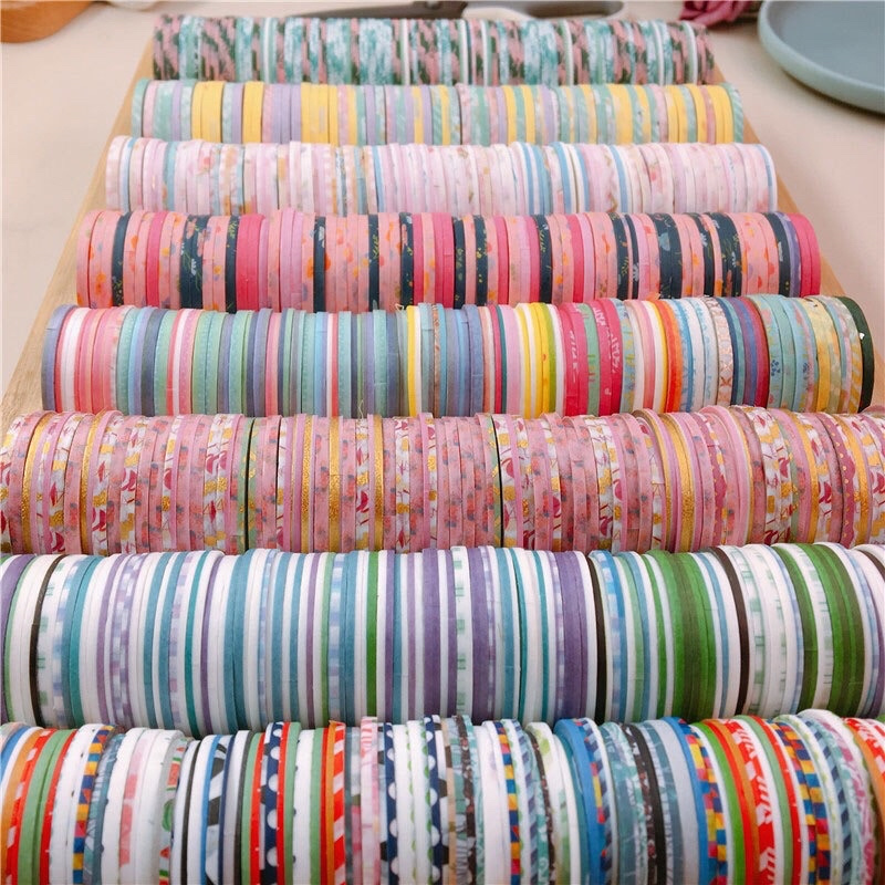 COMBO 30 CUỘN WASHI TAPE MINI SIZE 3mm DÙNG TRANG TRÍ ĐƯỜNG VIỀN TRỘN NHIỀU MẪU