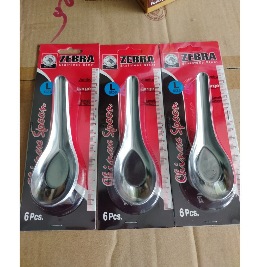 Bộ 6 Muỗng Inox 304 Cao Cấp Zebra Nhiều Size _ Nhập Khẩu Thái Lan