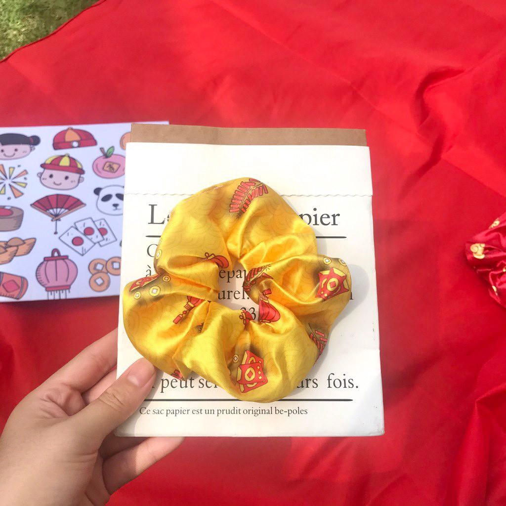 Buộc ,Cột tóc Scrunchies Tết Xuân 2021