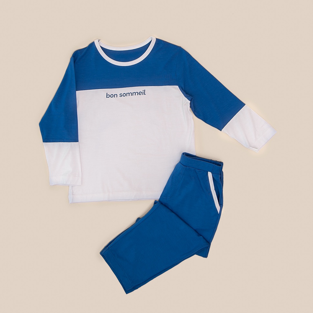 Bộ quần áo bé gái bé trai pyjama Nous, bộ màu xanh cho bé chất liệu Nu Doux mềm nhẹ (size từ 2-3 tuổi đến 5-6 tuổi)