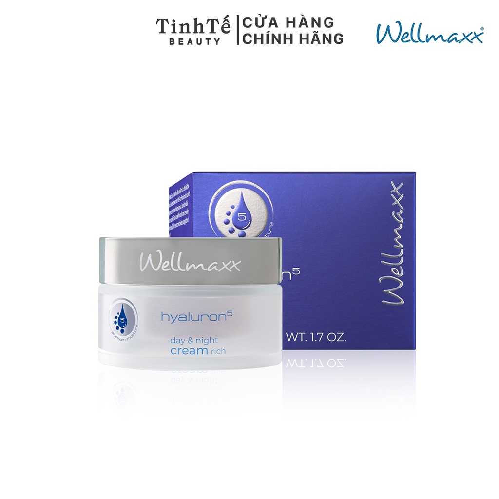 Kem dưỡng cấp nước ngày và đêm Wellmaxx Hyaluron5 Anti-Age Day &amp; Night Absolute Cream Rich 50ml (Tinh Tế Beauty)