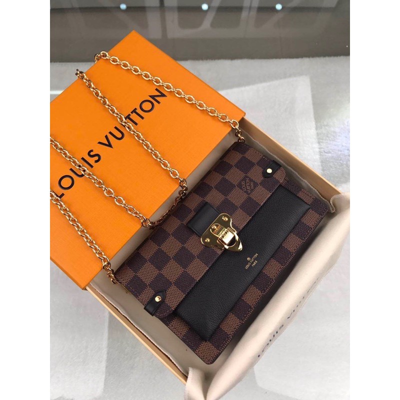 Túi xách/ túi đeo chéo nữ Louis Vuitton LV khoá trượt da thật cao cấp dây đeo xích sang trọng hàng vip 1-1