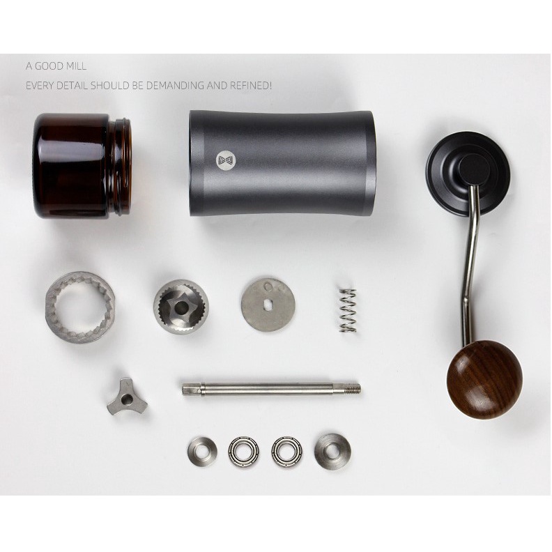 Cối xay cà phê thủ công nhôm nguyên khối mâm xay thép CNC chất lượng cao