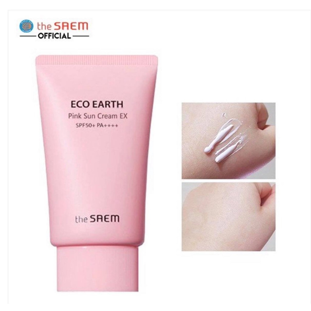 NEW 2021 - Kem Chống Nắng THE SAEM Eco Earth Power Pink Sun Cream EX SPF50+ PA++++