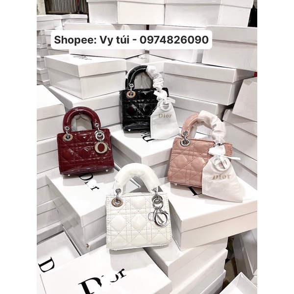 Túi xách Đ size 13cm da bóng full hộp chuẩn supper