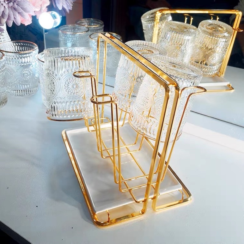 Cắm cốc mạ vàng, hình chữ nhật, tròn